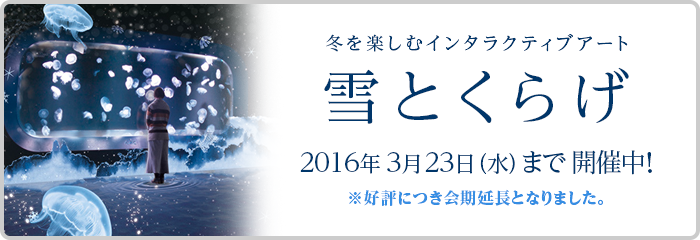 京都水族館 冬を楽しむインタラクティブアート 雪とくらげ 2016年3月23日（水）まで開催中！公式サイトはこちらから